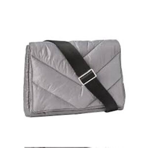 NWT Caraa x Athleta Quilted Convertible Crossbody Bag Gray Puffer